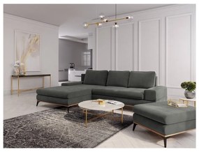 Ciemnoszary rozkładany narożnik Windsor &amp; Co Sofas Planet, lewostronny