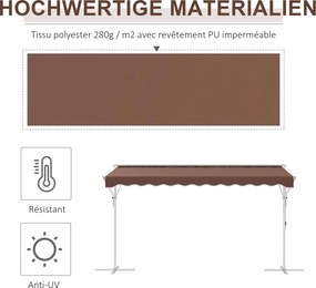 Outsunny Samodzielna markiza, regulowany kąt nachylenia, korbka, stelaż metalowy, odporny na warunki atmosferyczne, 4x3m, Krem