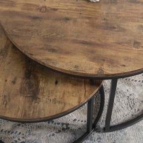 Zestaw Stolików Kawowych FIGO MAX 60 cm/80 cm Dąb Rustykalny