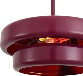 Retro Lampa Wisząca Śliwkowa z Metalowym Kloszem - Ophelia