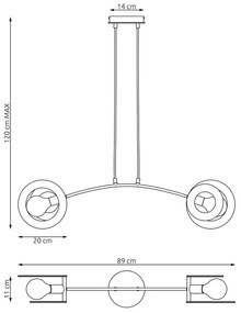 Czarna lampa wisząca z regulowaną wysokością - D157-Wrix