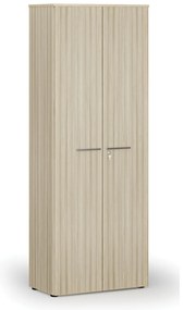 Szafa biurowa z drzwiami PRIMO WOOD, 800 x 420 x 2128 mm, dąb naturalny