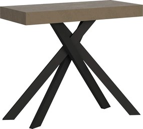Konsola rozkładana 90x40/300 cm Krack szaro-beżowy nogi w kolorze antracytu