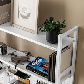 Metalowa nadstawka na biurko JENNY, 950 x 980 x 220 mm, biała