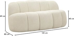 Biała sofa z materiału bouclé 145 cm Ball – Mauro Ferretti