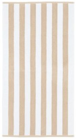 Biały/beżowy bawełniany ręcznik kąpielowy 70x120 cm Stripe Jacquard – Bianca