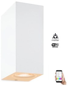 WiZ LED RGBW 2xGU10/4,7W 230V Wi-Fi ściemnialna lampa ścienna UP&DOWN biała