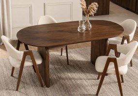 Stół owalny Maxim 190 cm orzech MDF nowoczesny stół do jadalni salonu stabilny design
