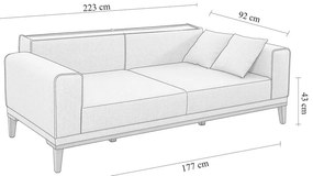 Ciemnoszara rozkładana sofa 223 cm Liones – Artie