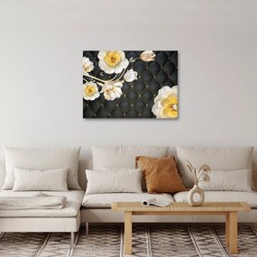 Obraz białych kwiatów róży (70x50 cm)