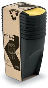 Kosz na odpady Sortibox 35 l, 4 sztuki, czarny