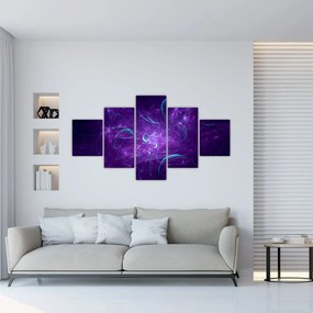 Obraz nowoczesnej niebieskiej abstrakcji (125x70 cm)