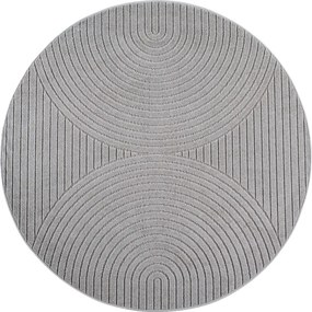 Dywan uniwersalny Nova 3D szary koło 200 cm x 200 cm