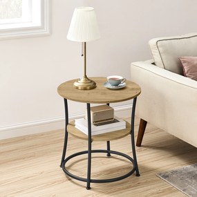 Stolik kawowy okrągły z półką - artisan - LET056B88