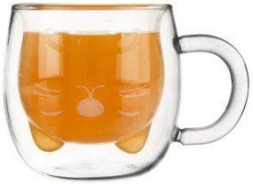 Orion Kubek podwójna ścianka szkło Cat,  300 ml