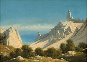 Obraz na szkle - Georg Emil Libert, View of Sommerspiret, the Cliffs of Møn, reprodukcje (70x50 cm)