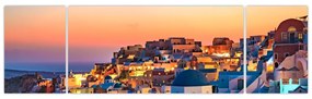 Obraz - Santorini o zmierzchu (170x50 cm)