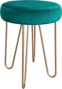 Taboret Venus tkanina Welur stelaż metalowy STOŁEK LOFT : Kolor Stelaża - Złoty, Kolor tkaniny - VELVET - MG20, Typ tkaniny - Velvet