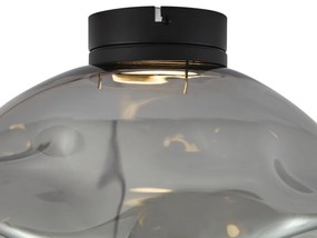 Designerska lampa sufitowa czarna z przydymionym szkłem - GemmaDesignerski Oswietlenie wewnetrzne