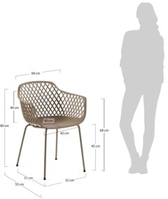 Beżowe krzesło ogrodowe ze stali Kave Home Quinn