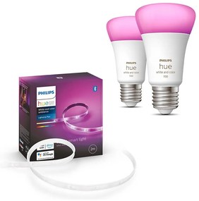 ZESTAW -LED RGB Taśma ściemnialna Philips Hue 2m 20W/230V + 2x LED Żarówka E27/9W