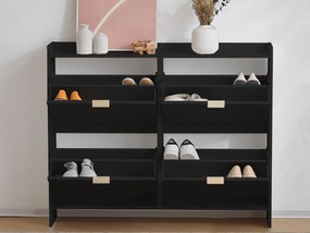 Nowoczesna szafka na buty - 4 klapki - Czarna