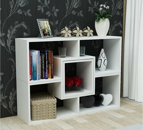 Nowoczesny regał na książki – szerokość 105 cm – kolor biały – płyta wiórowa pokryta melaminą