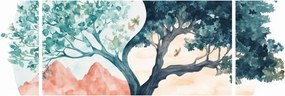 Obraz – Akwarelowe drzewo pełne życia (170x50 cm)