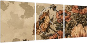 Obraz - Bee Meadow II. (z zegarem) (90x30 cm)