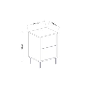 Stolik nocny Imaj White Marble