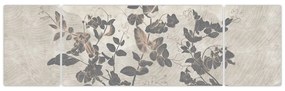 Obraz - Teksturowane liście (170x50 cm)