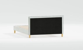 Beżowe tapicerowane łóżko dwuosobowe ze stelażem 200x200 cm Tina – Ropez