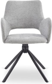 Krzesło Tapicerowane FLAV Szare Nowoczesne