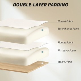HOMCOM Fotel biurowy regulowany obrotowy z podparciem lędźwiowym, podnóżkiem, śnieżnym flanellem, 80 x 80 x 106-114 cm Cremeweiß | Aosom PL