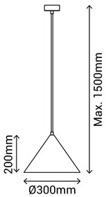 Ceglana lampa wisząca z kamiennym kloszem ø 30 cm Vilma – SULION