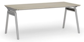 Biurko PRIMO SIGMA, 180x90 cm, szara podstawa, dąb naturalny