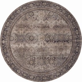 Dywan vintage INKA Oriental z Efektem Postarzenia Brązowy koło 200 cm x 200 cm