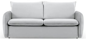 Jasnoszara aksamitna rozkładana sofa 194 cm Vienna – Cosmopolitan Design