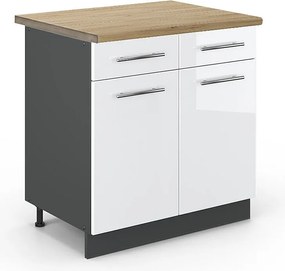 Szafka dolna do kuchni biały wysoki połysk 80x60x82 fame-line