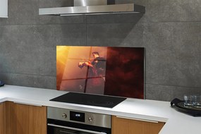 Szklany Panel Tancerze w Deszczu i Dymie