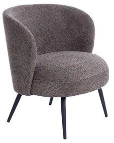 Ciemnobrązowy fotel z materiału bouclé Dieyda – Light &amp; Living