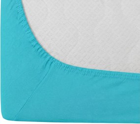 PrzytulneMieszkanie.pl Prześcieradło jersey HIGHFIT turkusowe 90 x 200 cm