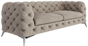 Szarobeżowa aksamitna sofa 225 cm Chelsea – Ropez