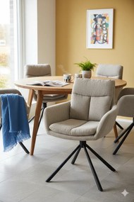 Beżowe Krzesło Z Funkcją Obracania O 180 Stopni T5-P47