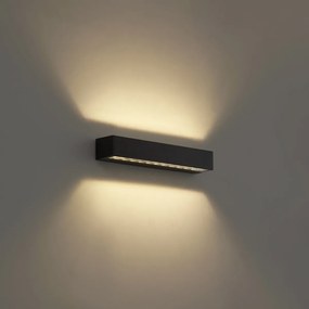 Industrialna zewnętrzna lampa ścienna czarna 38 cm z LED IP65 - Hannah