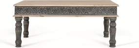 Stoliki kawowe z drewna mango 120 cm w nowoczesnym stylu śródziemnomorskim - 48x120x75