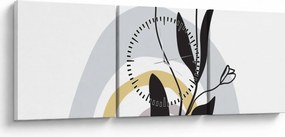 Obraz - Kwiaty w wazonie N⁰1 (z zegarem) (90x30 cm)