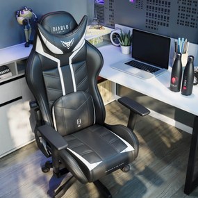 Fotel gamingowy Diablo X-Ray 2.0 Small Size, czarno-biały