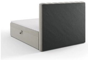 Szare łóżko boxspring ze schowkiem 160x200 cm Gina – Milo Casa