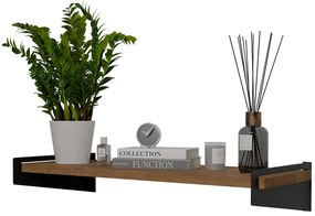 Industrialna półka ścienna czarny + dąb lancelot - Mizu 4X